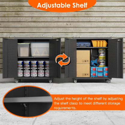 2 Door Metal Tool Storage Cabinet Locking Steel Rolling Tools Garage Storage Cabinet 