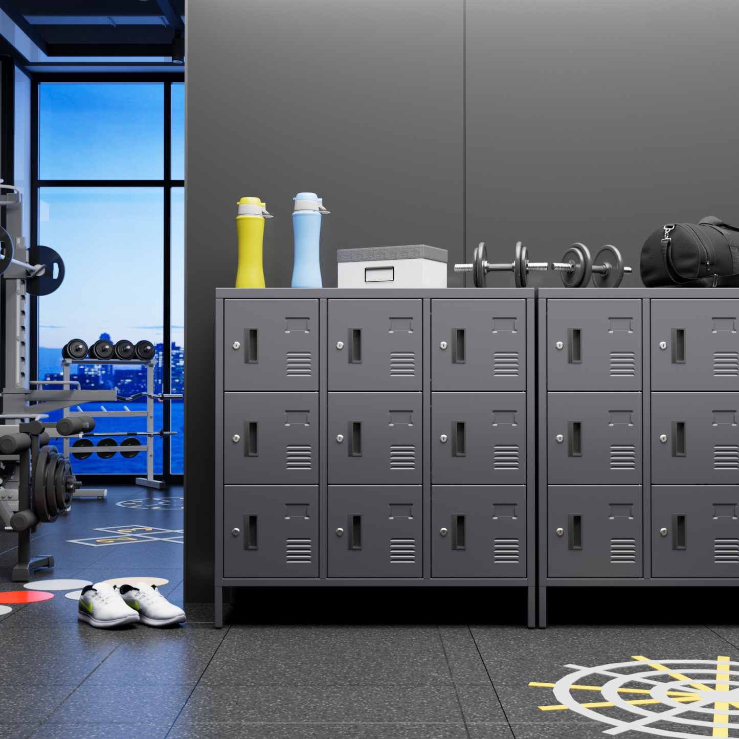 Office Steel Locker Storage Cabinet with Lockable Gym School