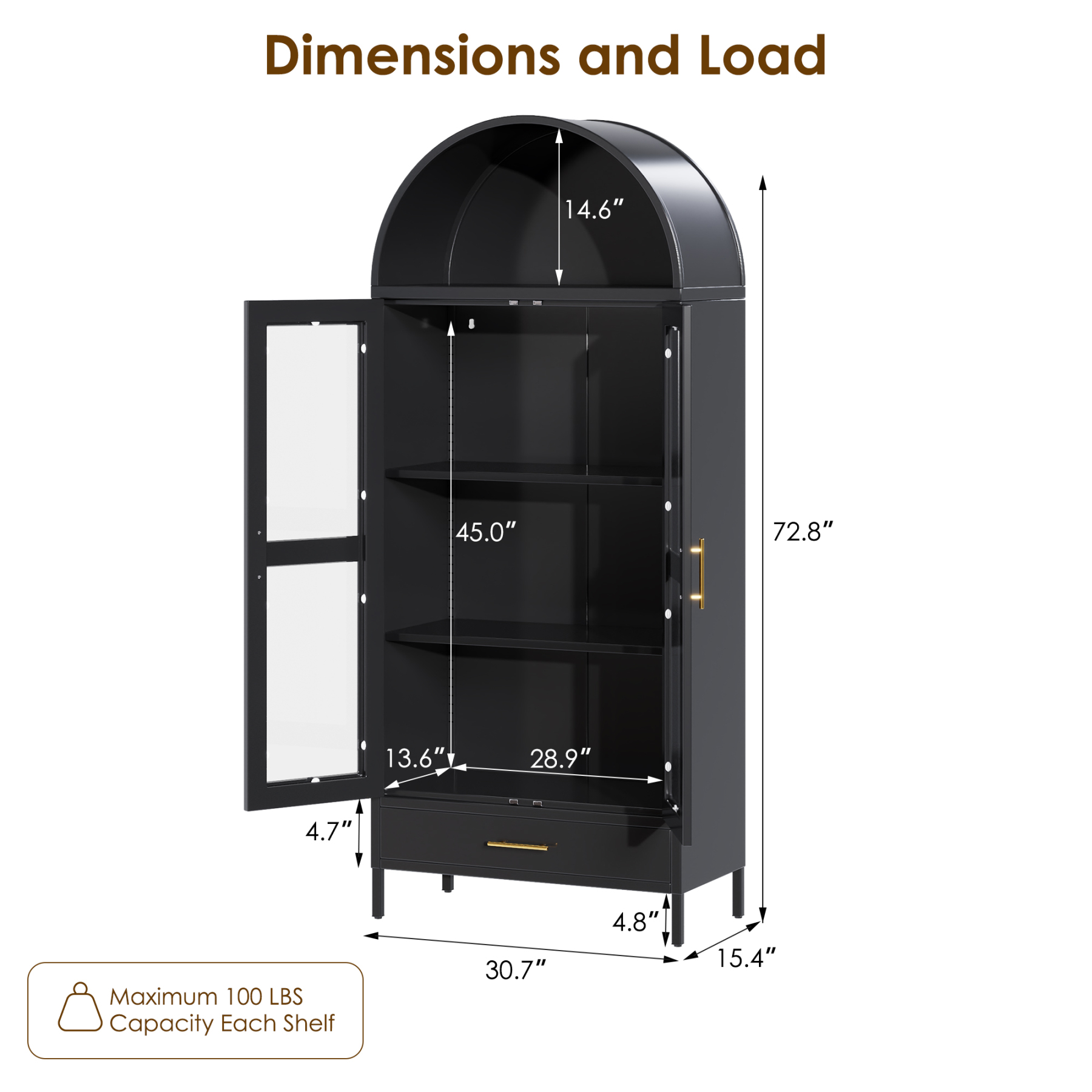 Tall Arched Storage Cabinet Drawer Cabinet Living Room Hotel Home Furniture