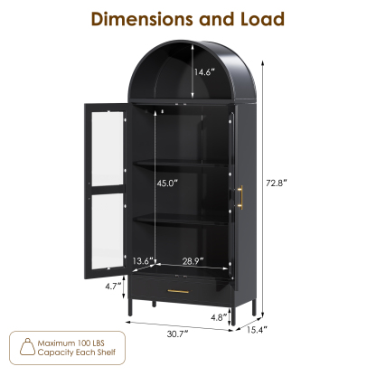 Tall Arched Storage Cabinet Drawer Cabinet Living Room Hotel Home Furniture