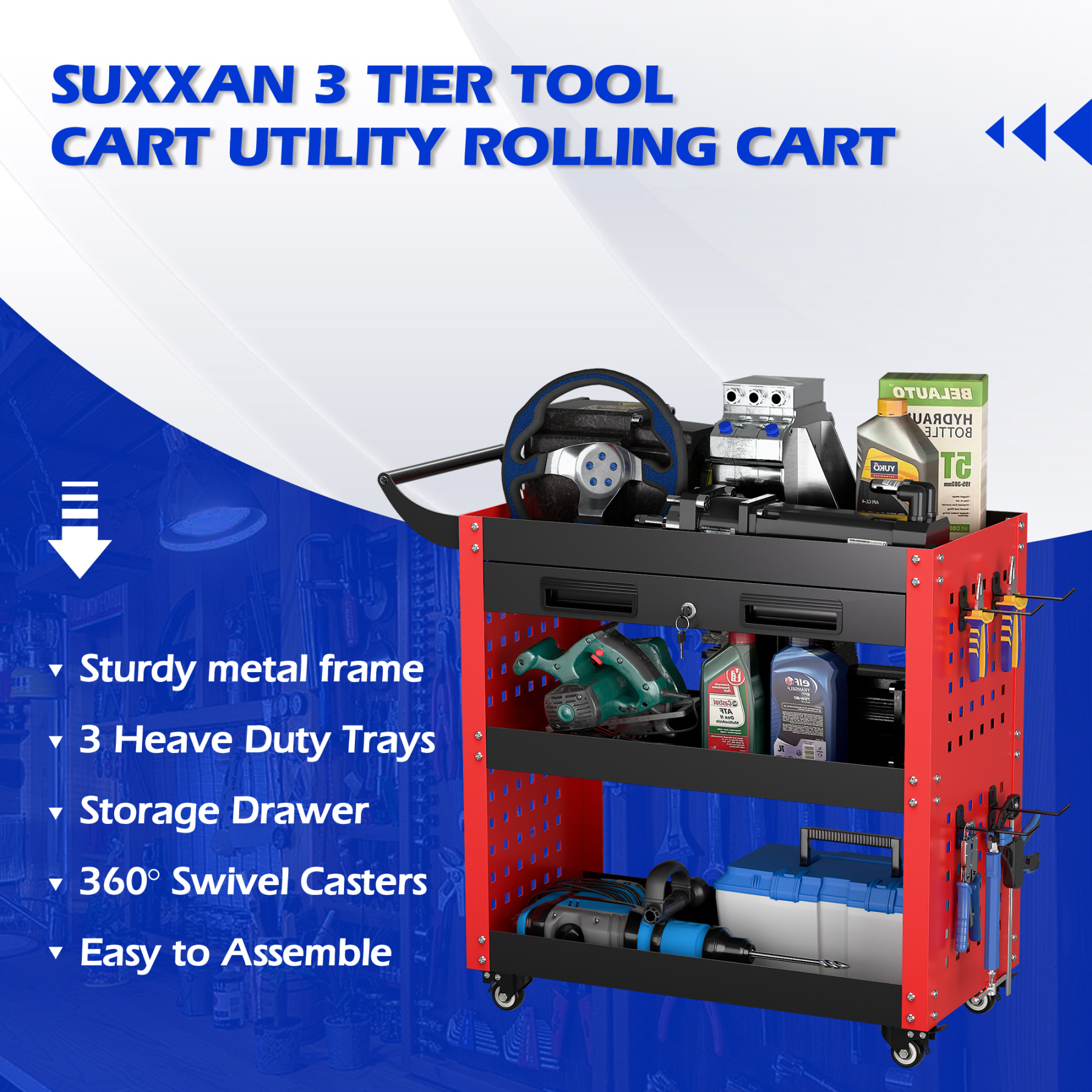 Garage Tool Cart Rolling Garage Tool Cart 
