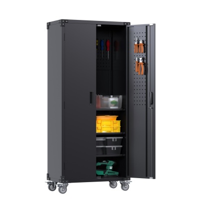 Steel Garage Cabinet Roiling Metal Lockable Storage Cabinet