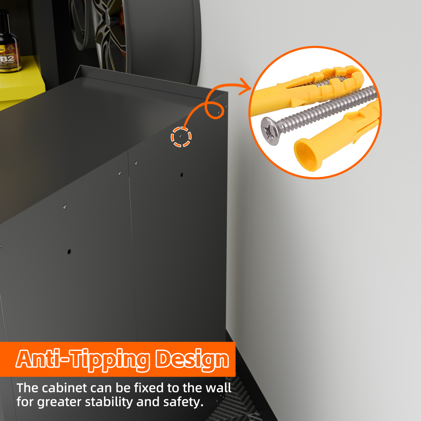 2 Door Metal Tool Storage Cabinet Locking Steel Rolling Tools Garage Storage Cabinet 