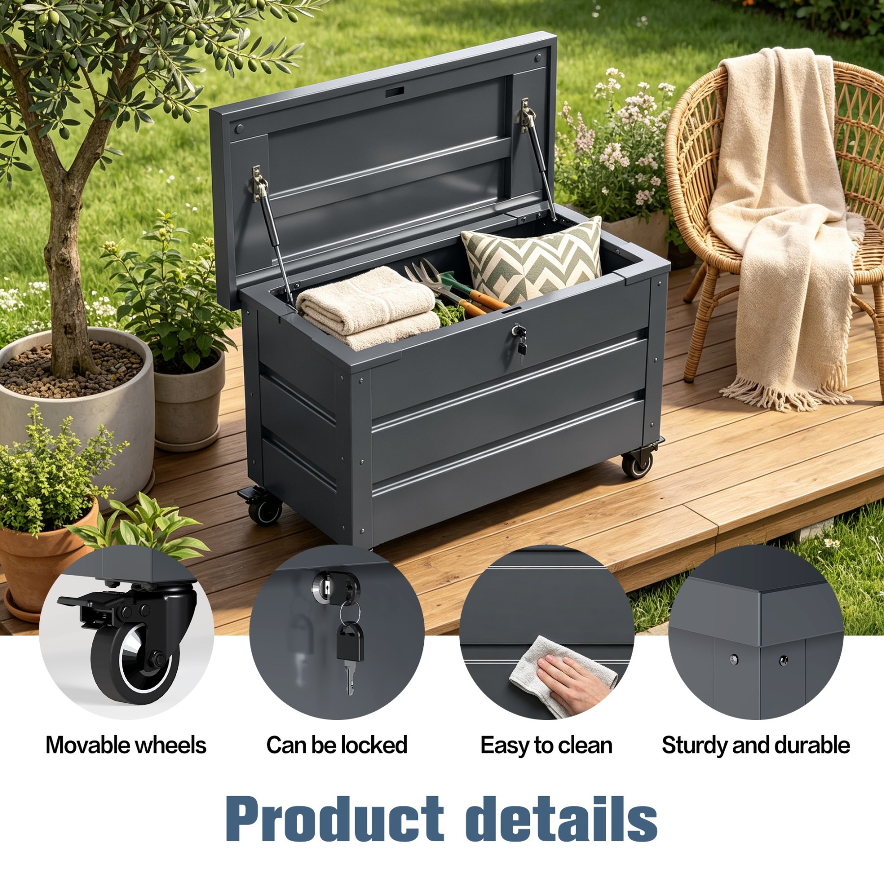 Outdoor Storage Box Garden Storage Box Metal Outdoor Storage Chest