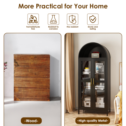 Modern Black Arch Storage Cabinet Display Bookcase Display Bookcase 