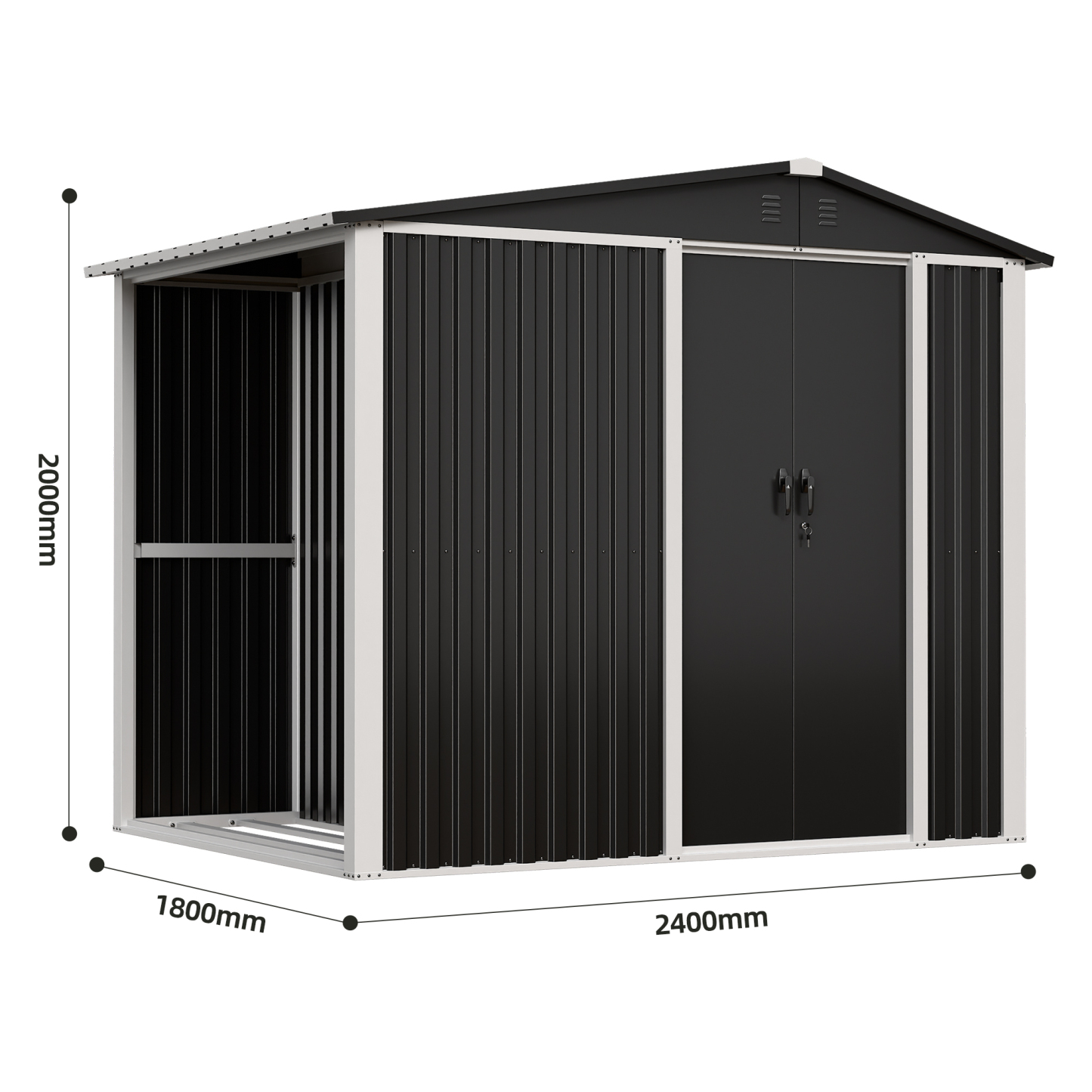 Swing Doors Outdoor Storage Shed Garden Shed House Storage Wood Materials