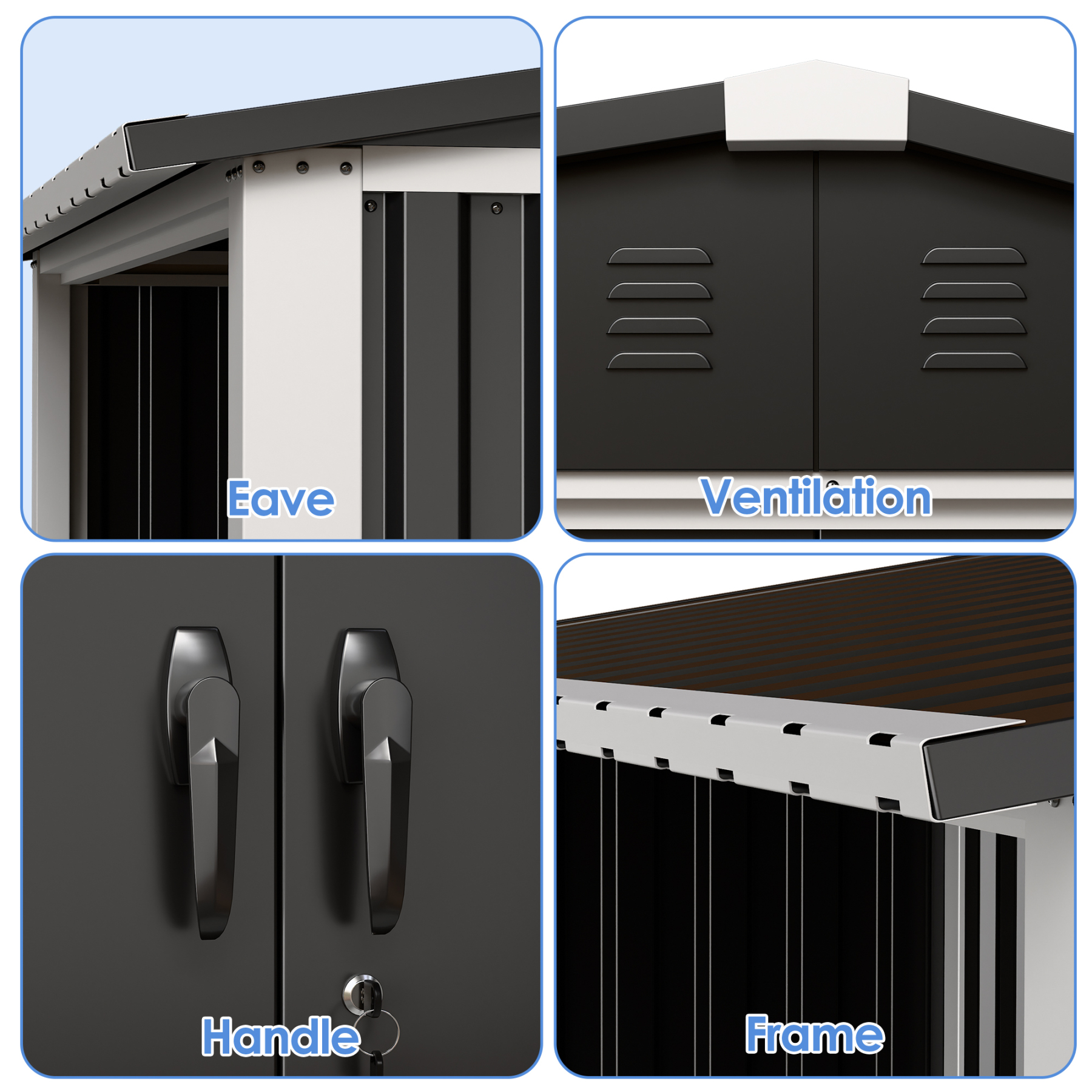 Swing Doors Outdoor Storage Shed Garden Shed House Storage Wood Materials