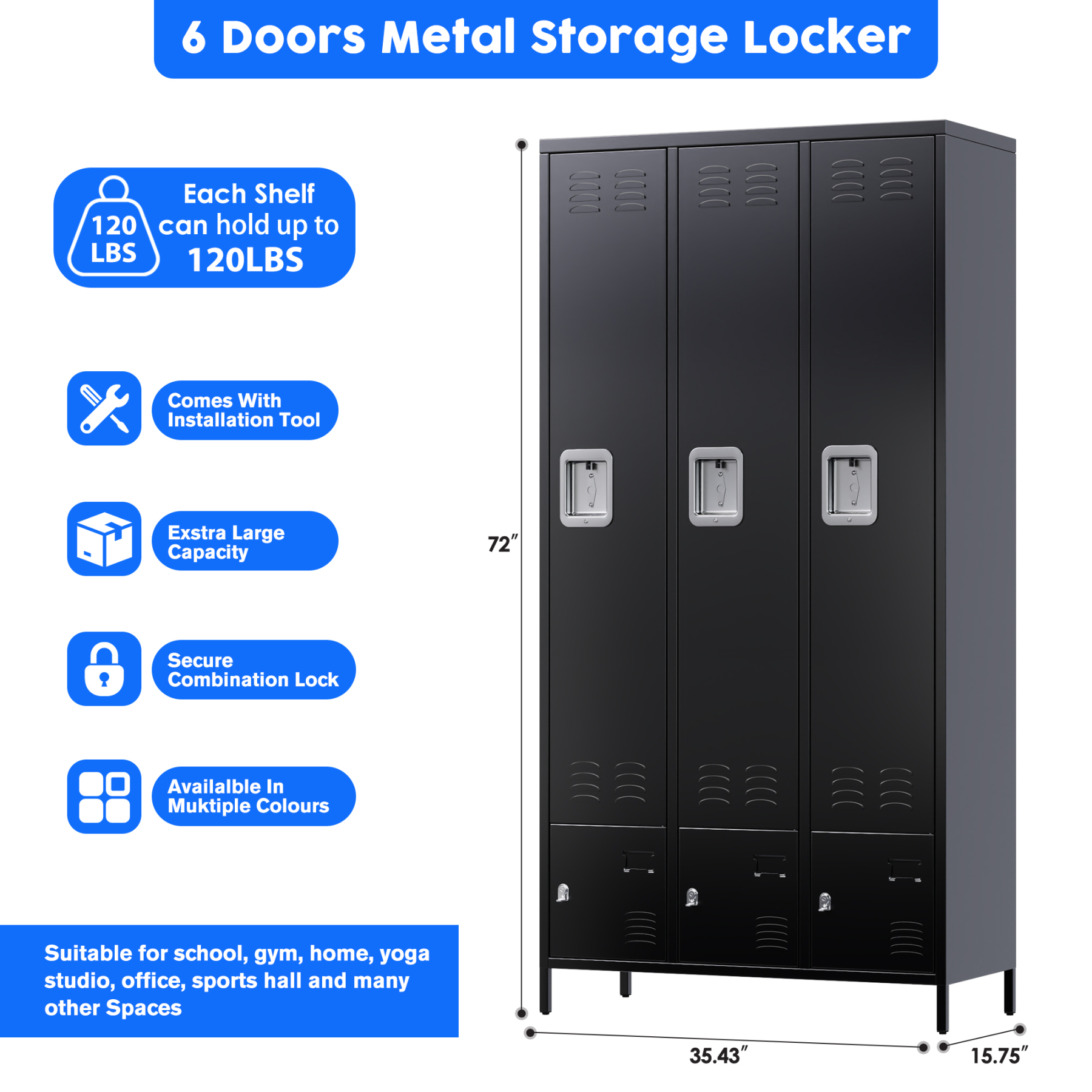 Metal Storage Locker Metal Locker Cabinet Iron Commercial Clothes Storage Metal Gym Lockers