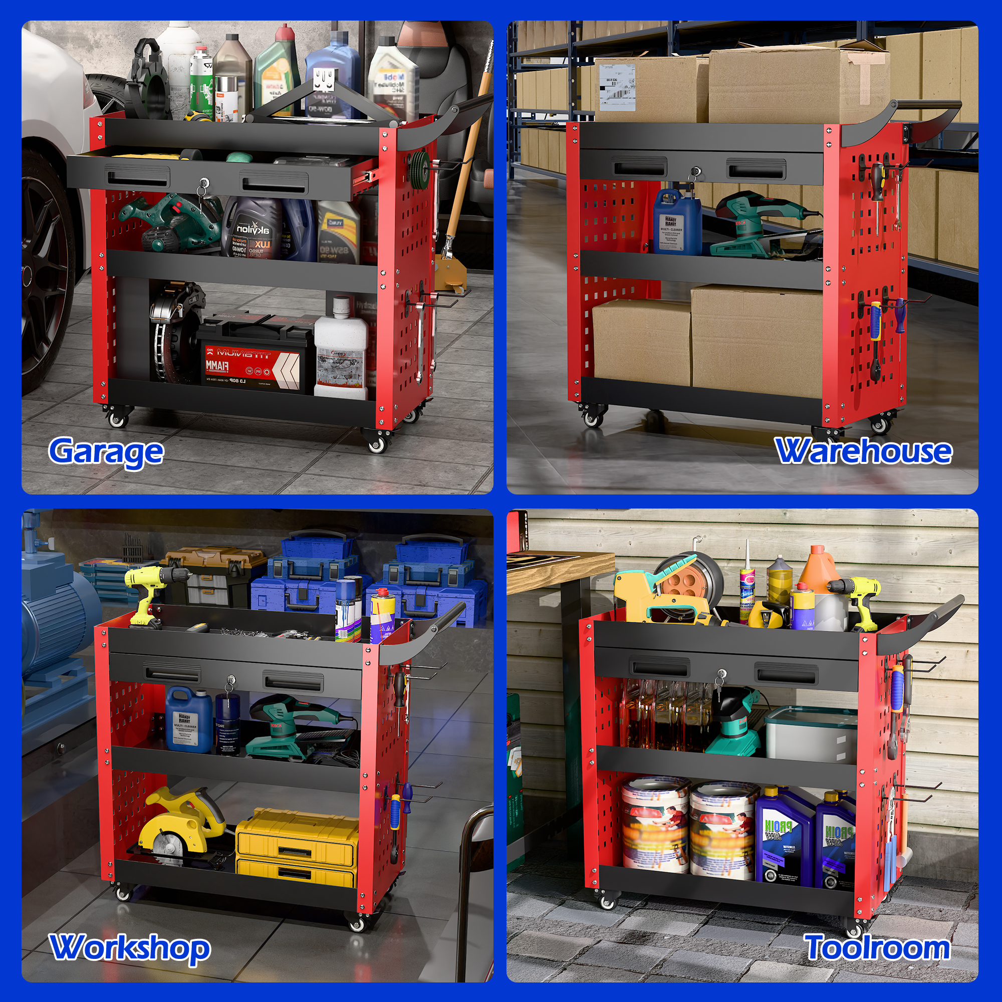 Garage Tool Cart Rolling Garage Tool Cart 