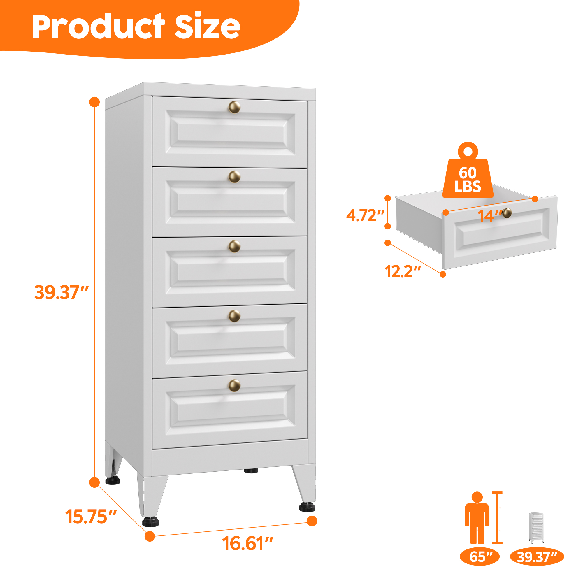 Metal Sideboard Metal Storage Cabinet Steel 5 Drawer Dresser Metal Home Furniture