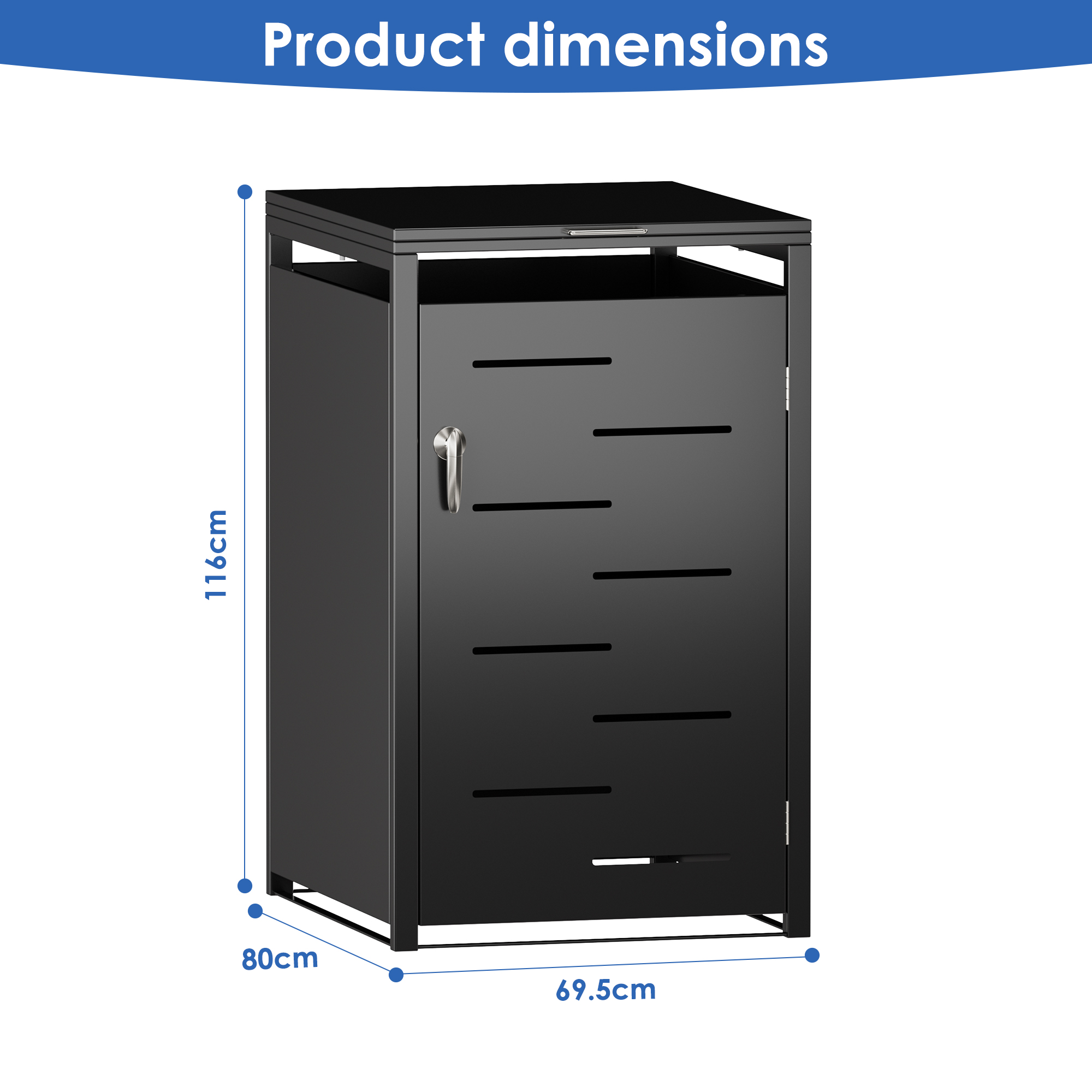 Outdoor Trash Storage Galvanized Steel Garbage Bin Shed