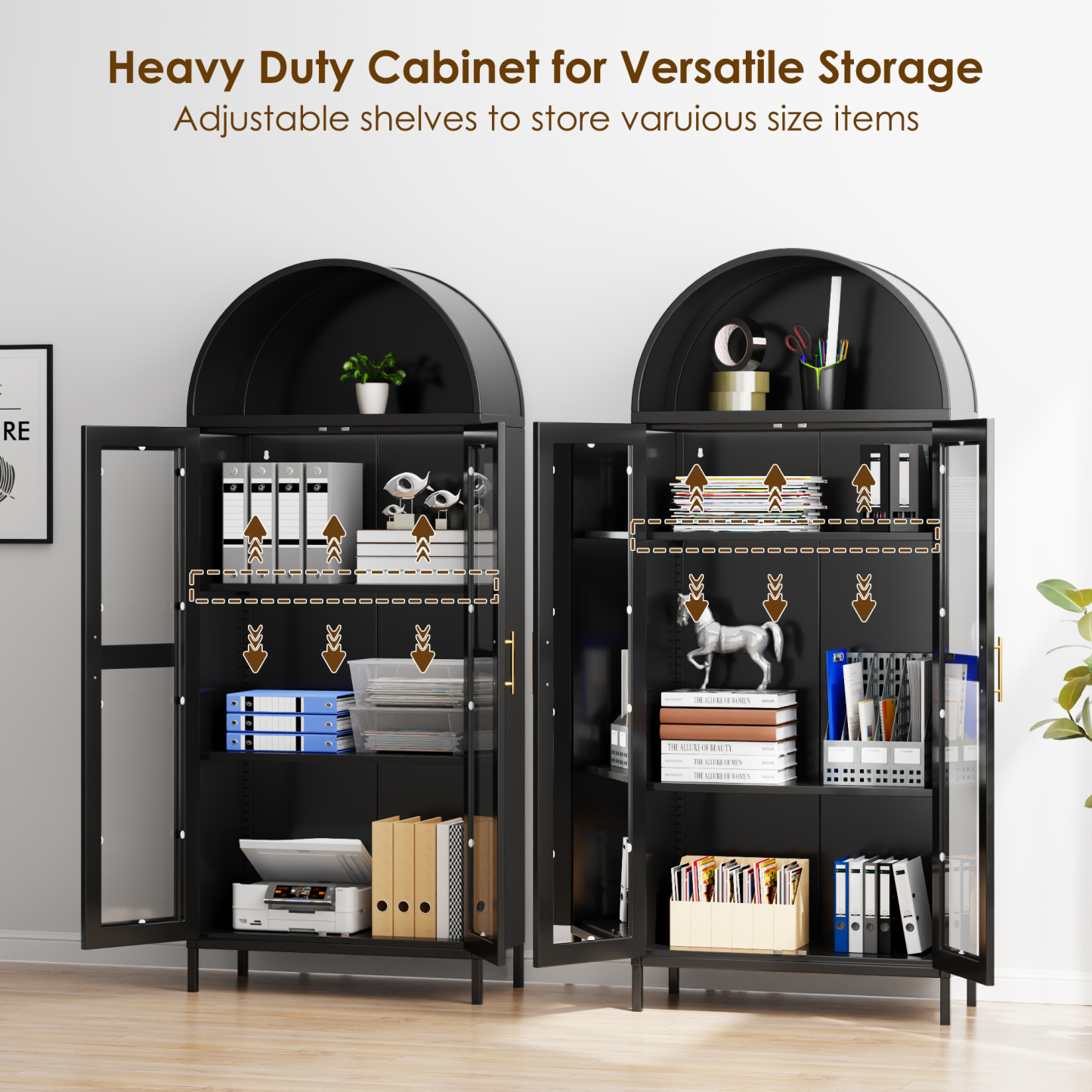 Modern Black Arch Storage Cabinet Display Bookcase Display Bookcase 