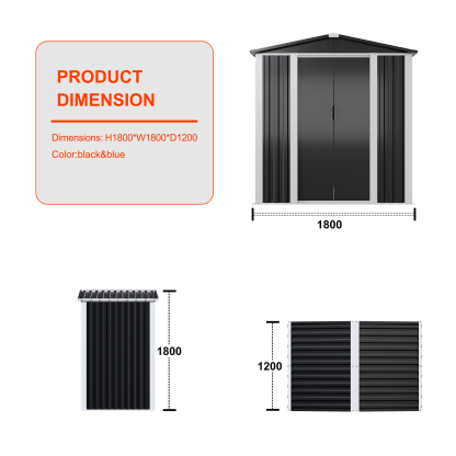 Double-Sliding-Door Shed Storage Outdoor