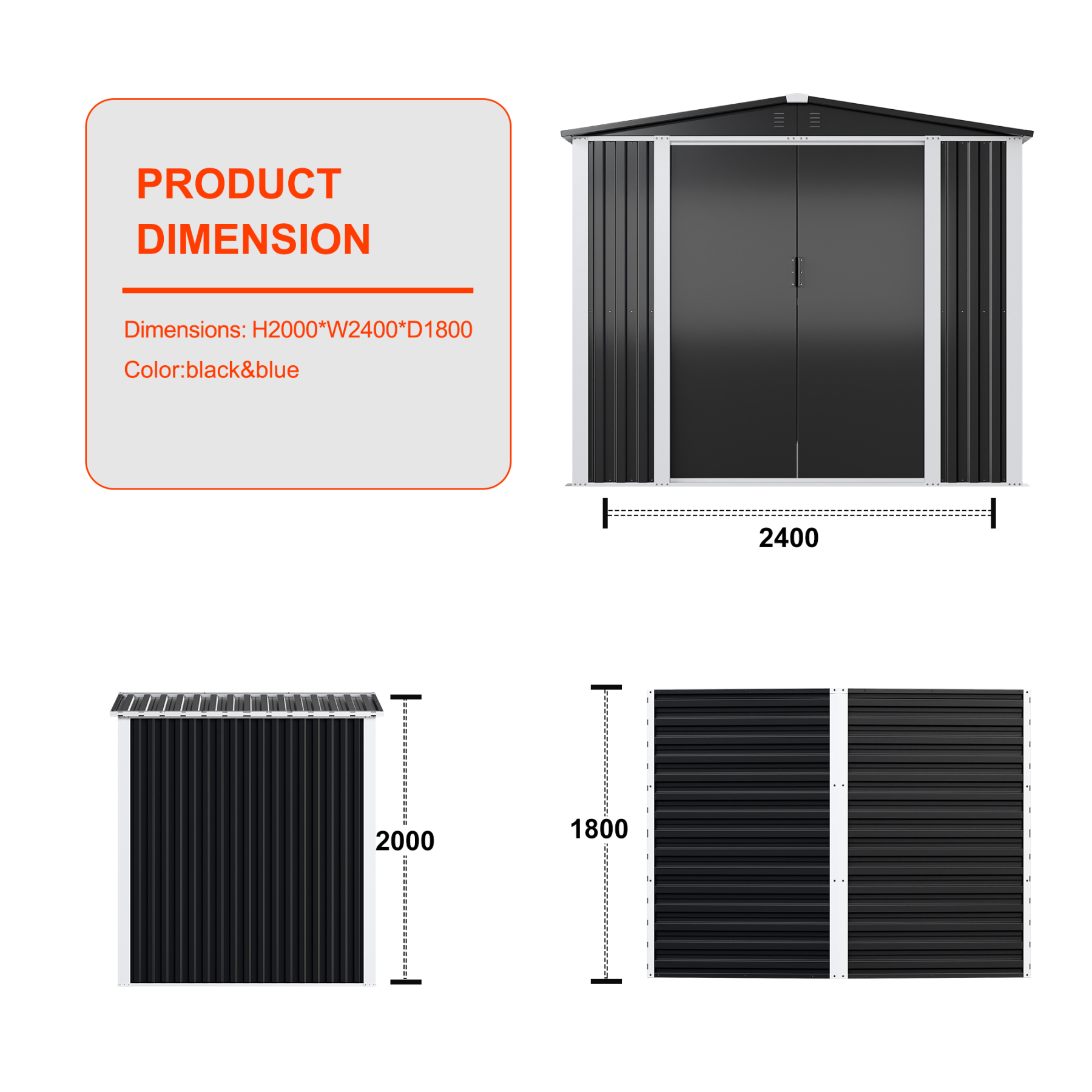 Big Outdoor Metal Storage Shed 