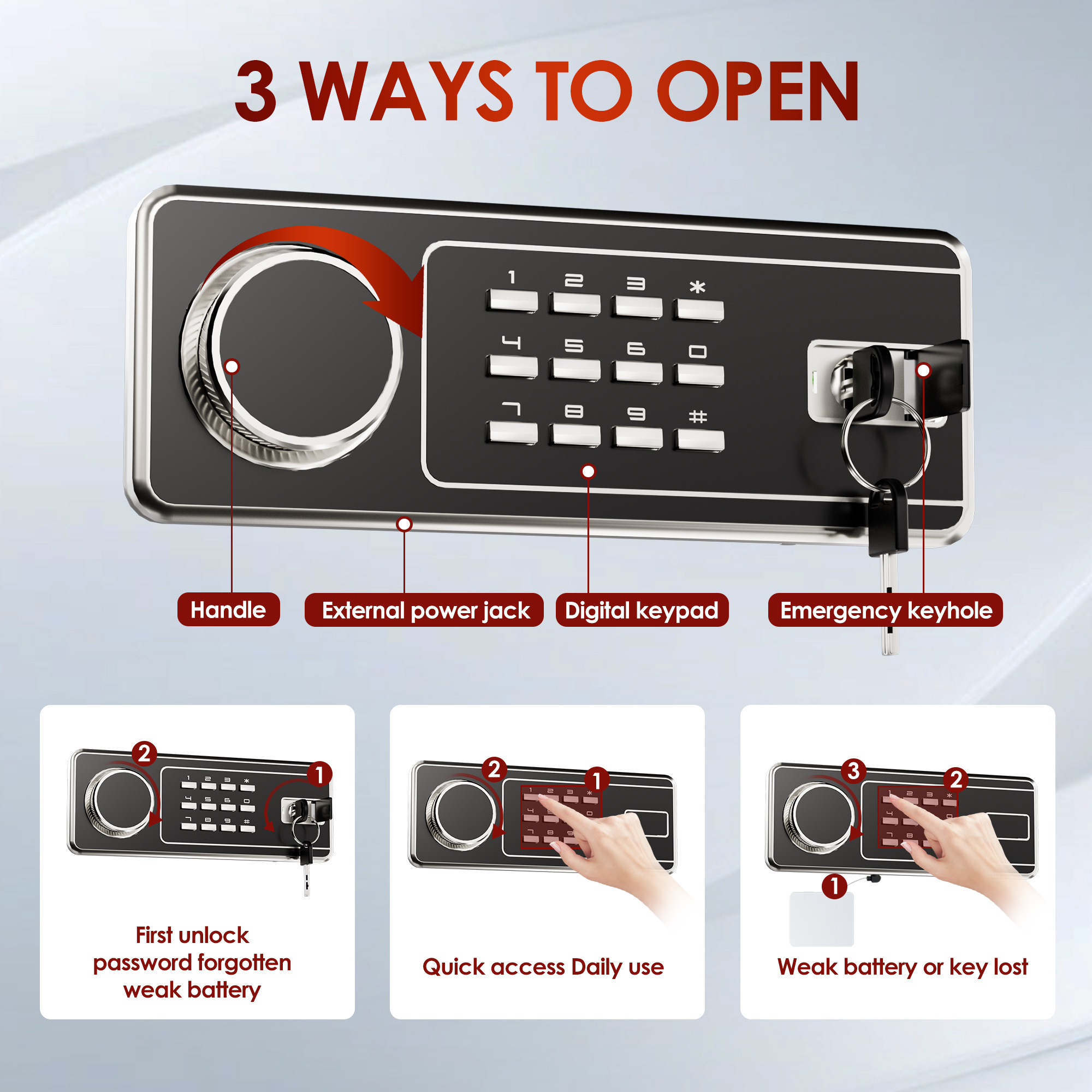 Luxurious Smart High Security Steel Home Business Digital Electronic Safe Box