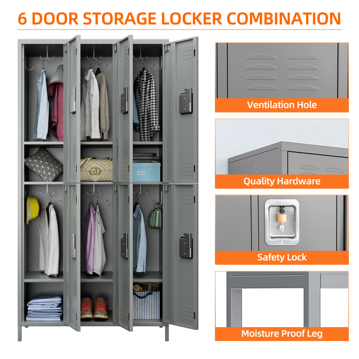 Metal Lockers For Employees With Lock