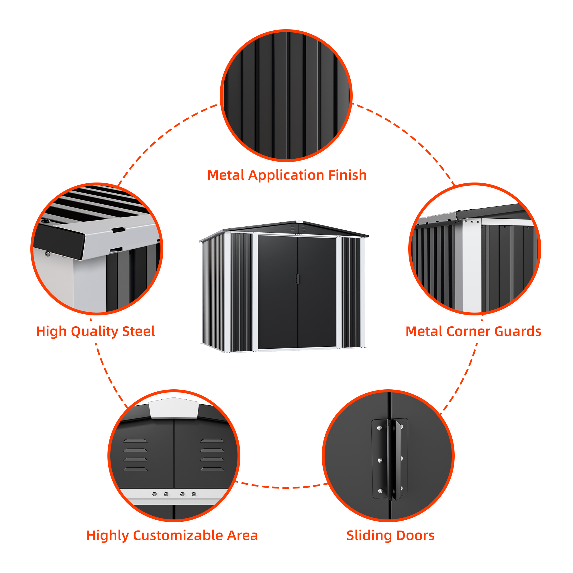 Big Outdoor Metal Storage Shed 