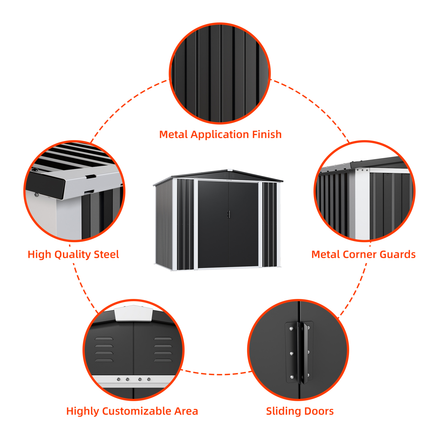 Big Outdoor Metal Storage Shed 