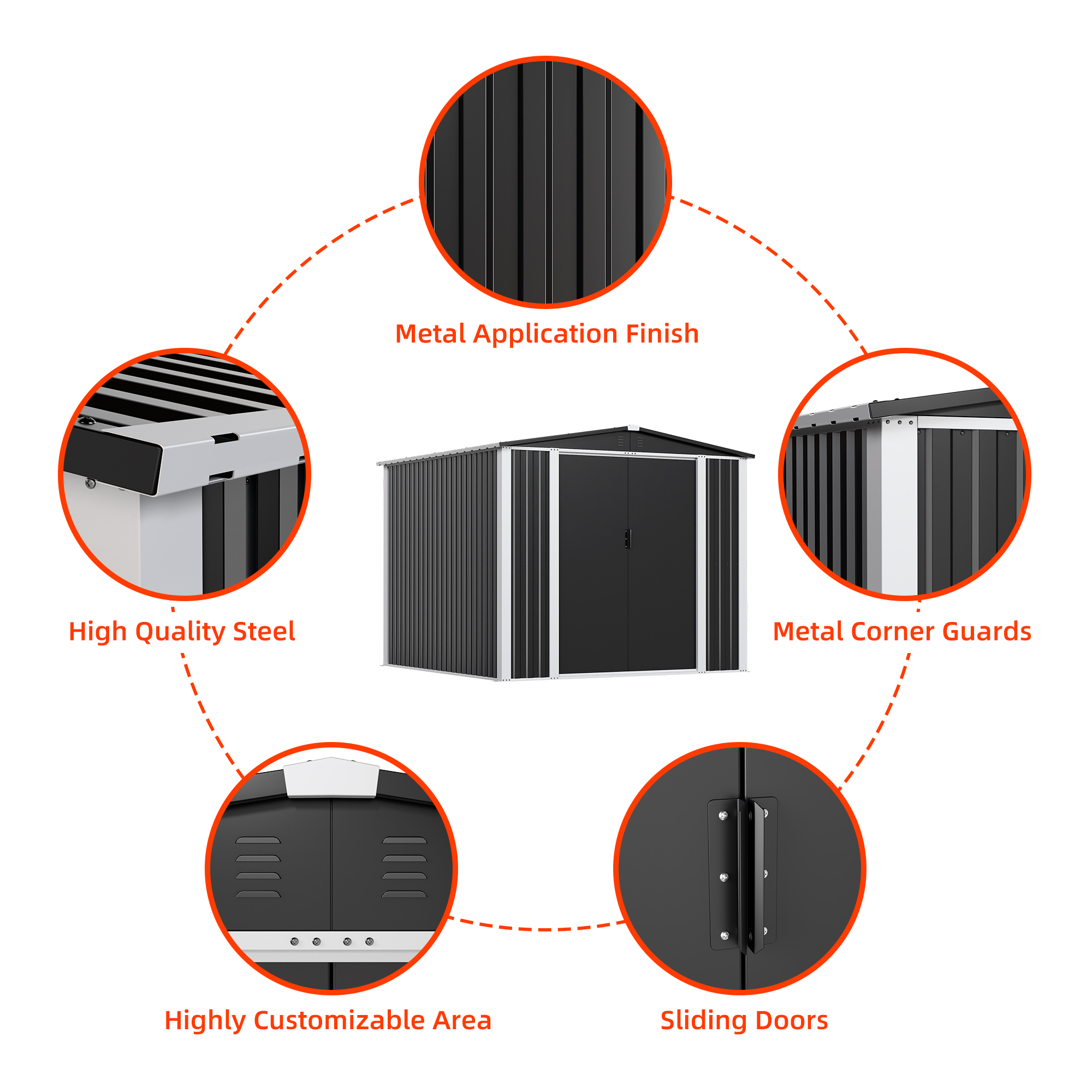 Wholesale Metal Shed Door Outside Garden Storage Shed Storage Outdoor House