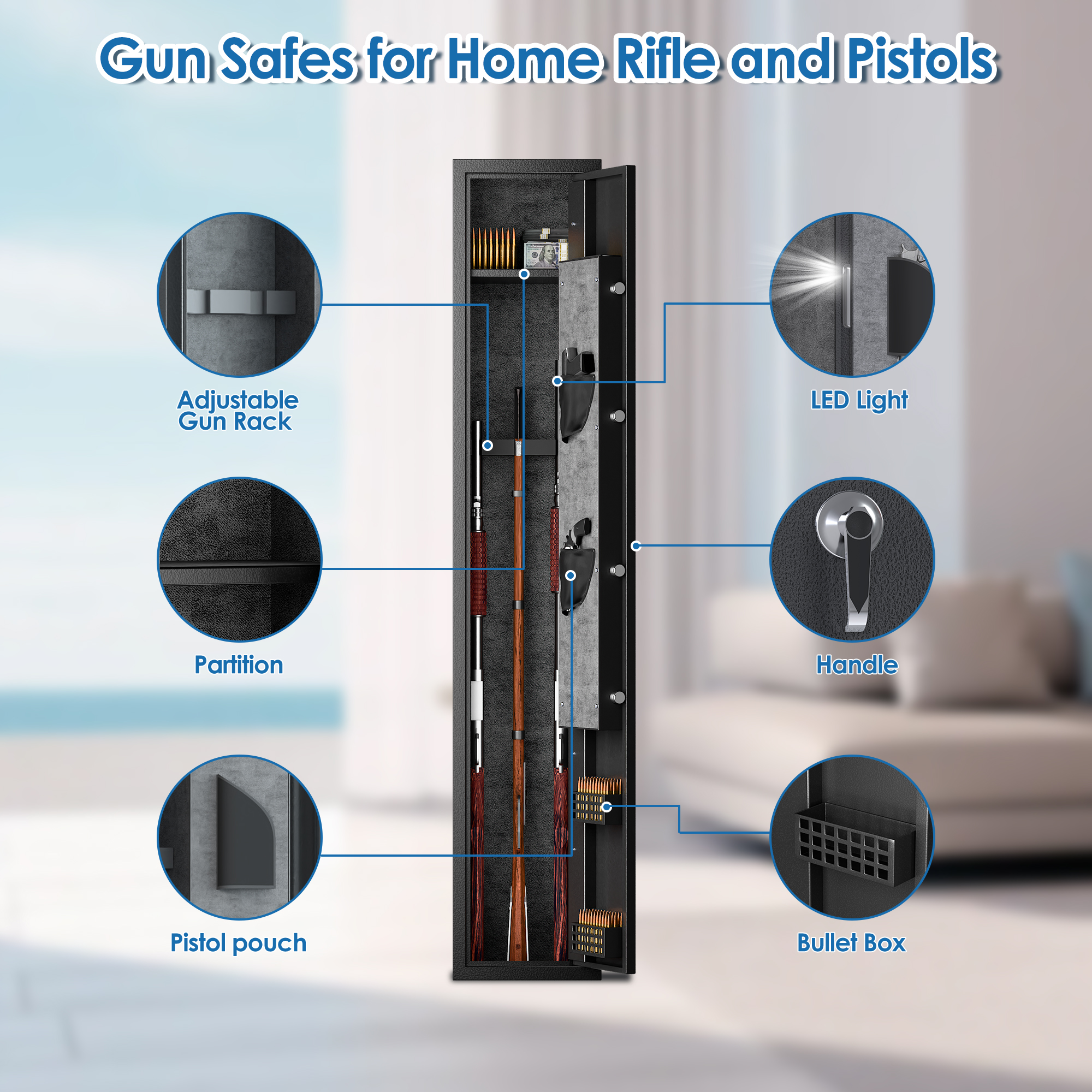 Customized Storage Gun Safe Box Electronic Keypad Safe Lock Gun