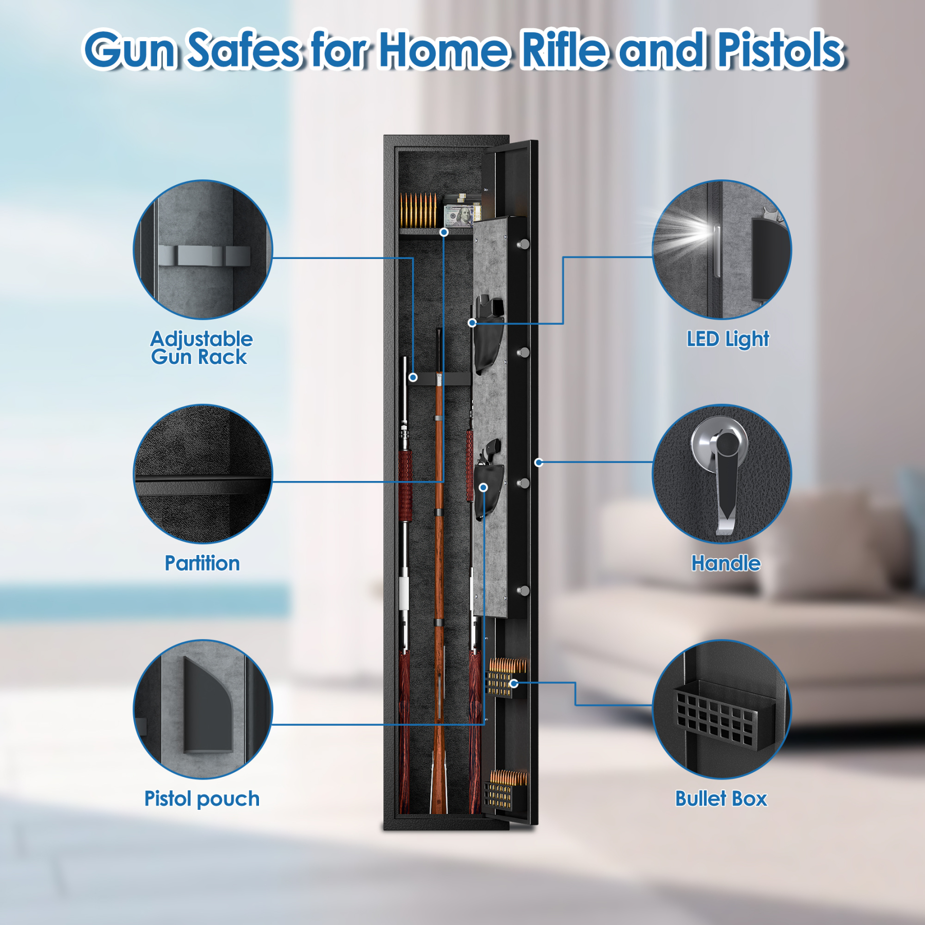 Customized Storage Gun Safe Box Electronic Keypad Safe Lock Gun