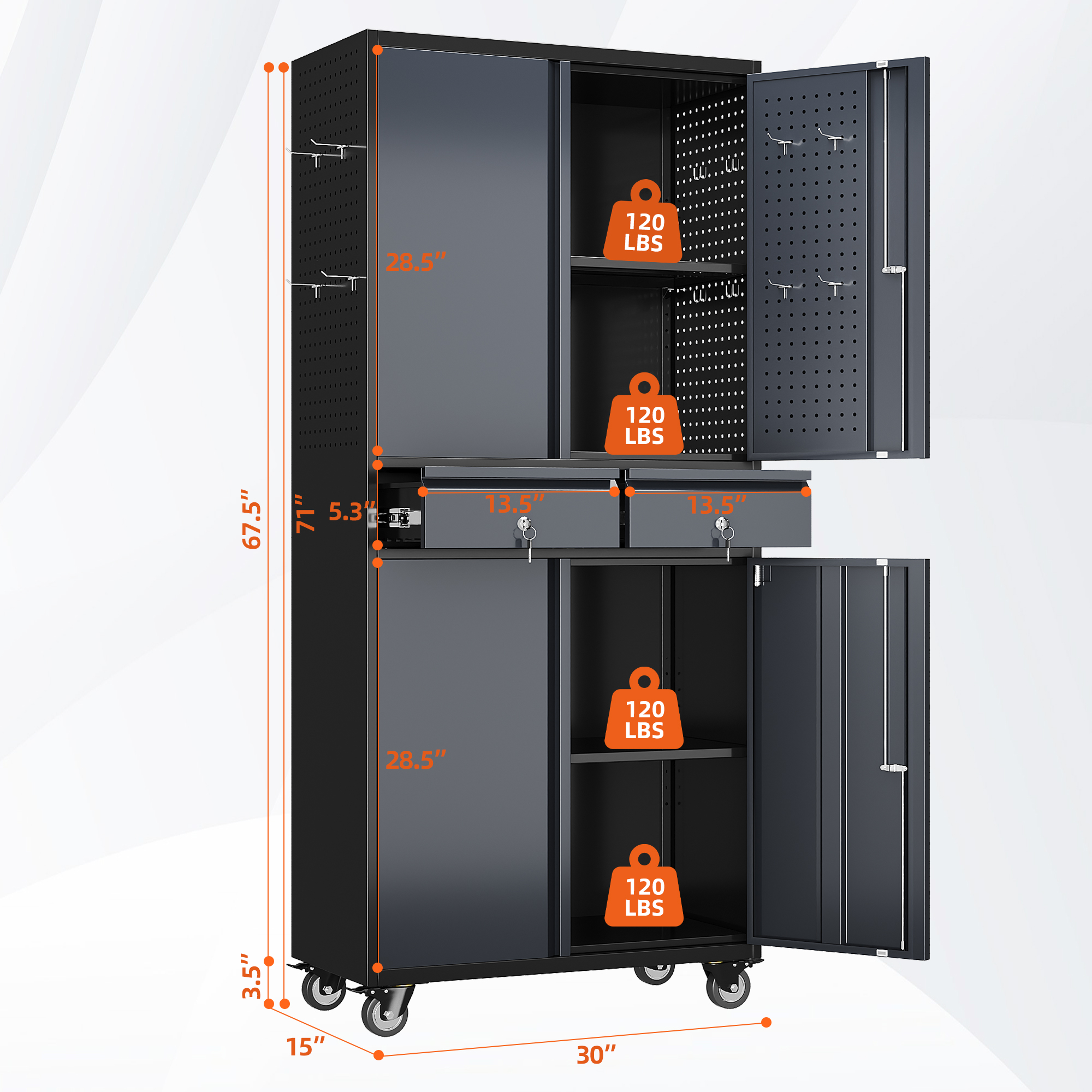 Steel Large Cabinet Storage Tool Cabinets With Drawers 