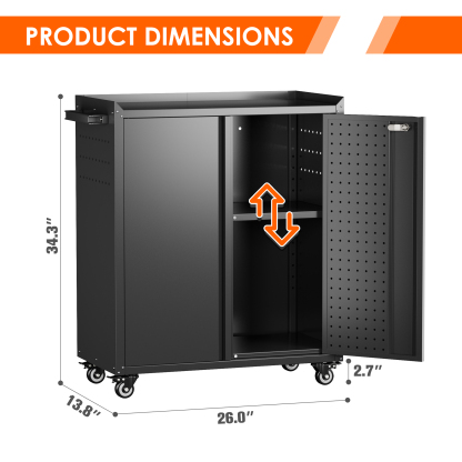 2 Door Metal Tool Storage Cabinet Locking Steel Rolling Tools Garage Storage Cabinet 