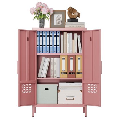 Metal Storage Cabinet Metal Office Storage Cabinet  Adjustable Shelves Lockable Doors