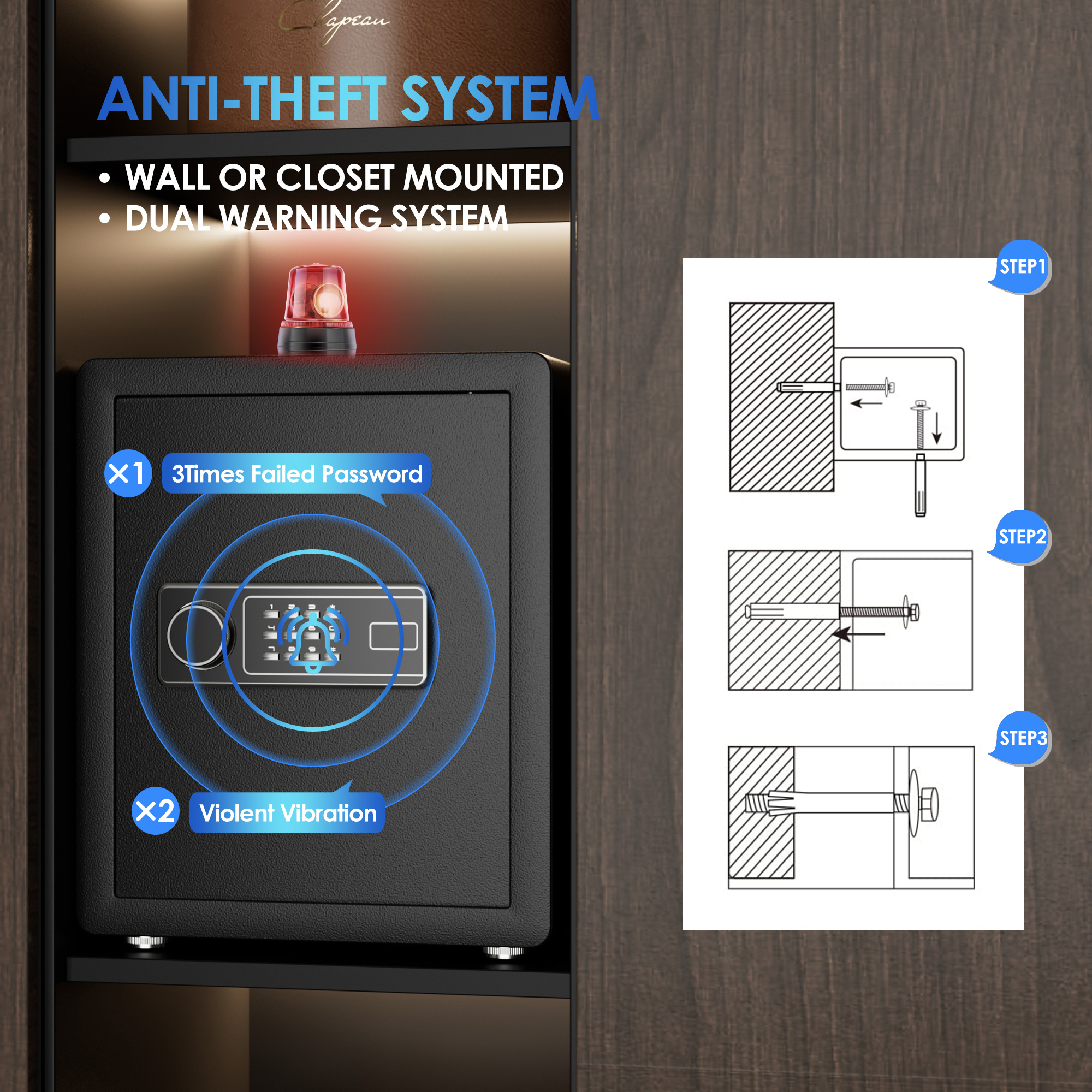 Luxurious Smart High Security Steel Home Business Digital Electronic Safe Box