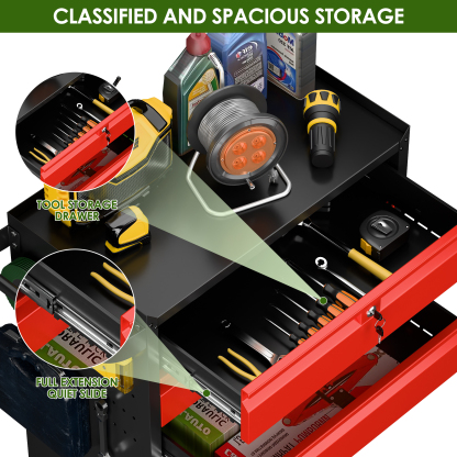 5-Drawer Rolling Tool Cart Metal Workshop Cabinet Iron Tool Cabinet