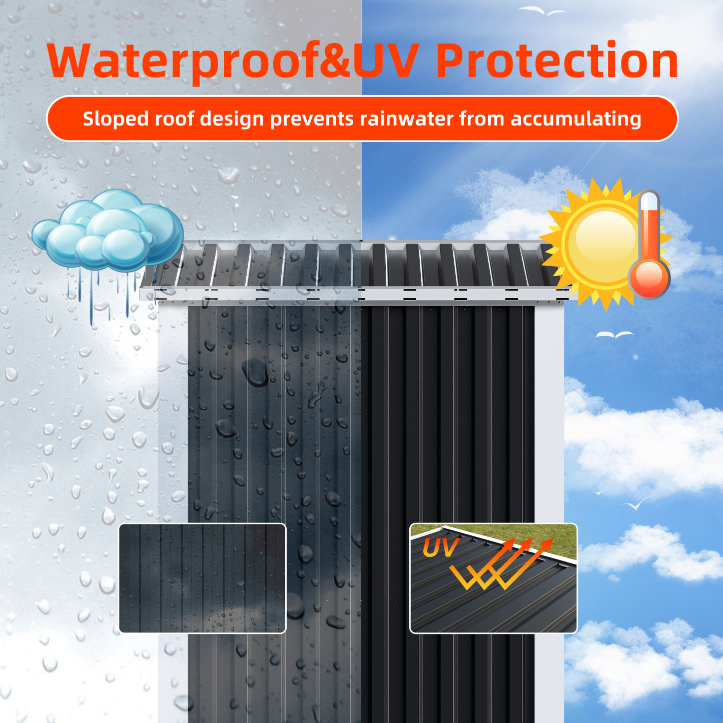 Double-Sliding-Door Shed Storage Outdoor