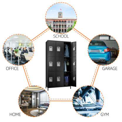 9 Door Metal Storage Locker Cabinet