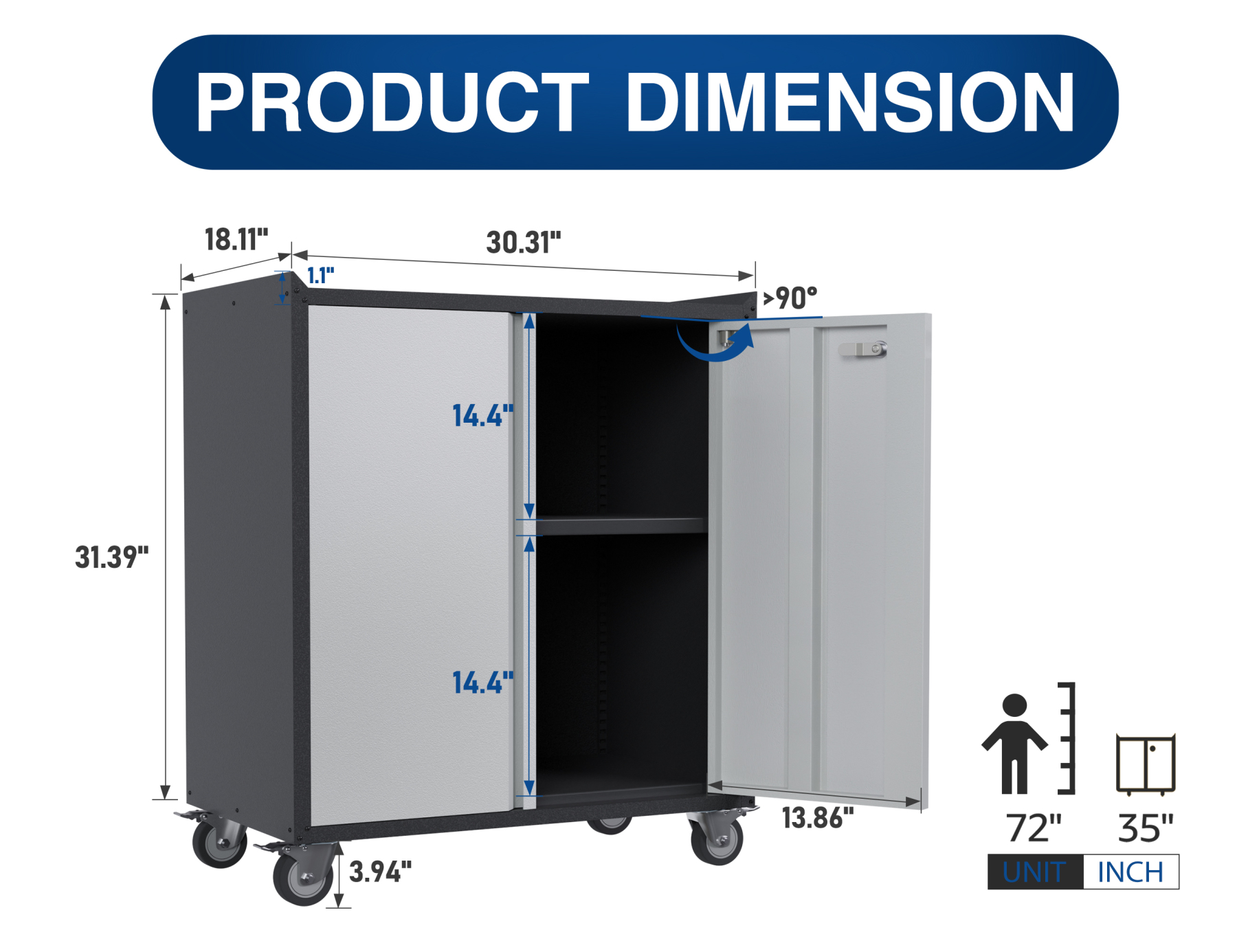 Garage Storage Cabinet with Wheels