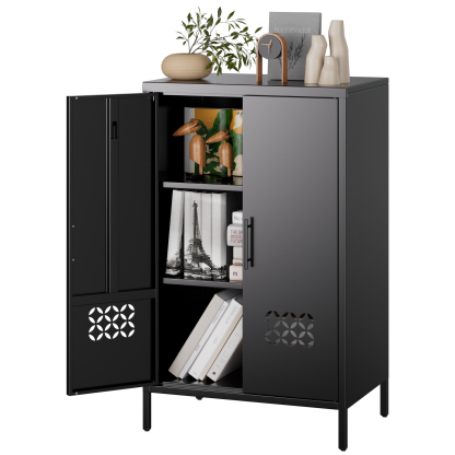 Metal Storage Cabinet Metal Office Storage Cabinet  Adjustable Shelves Lockable Doors