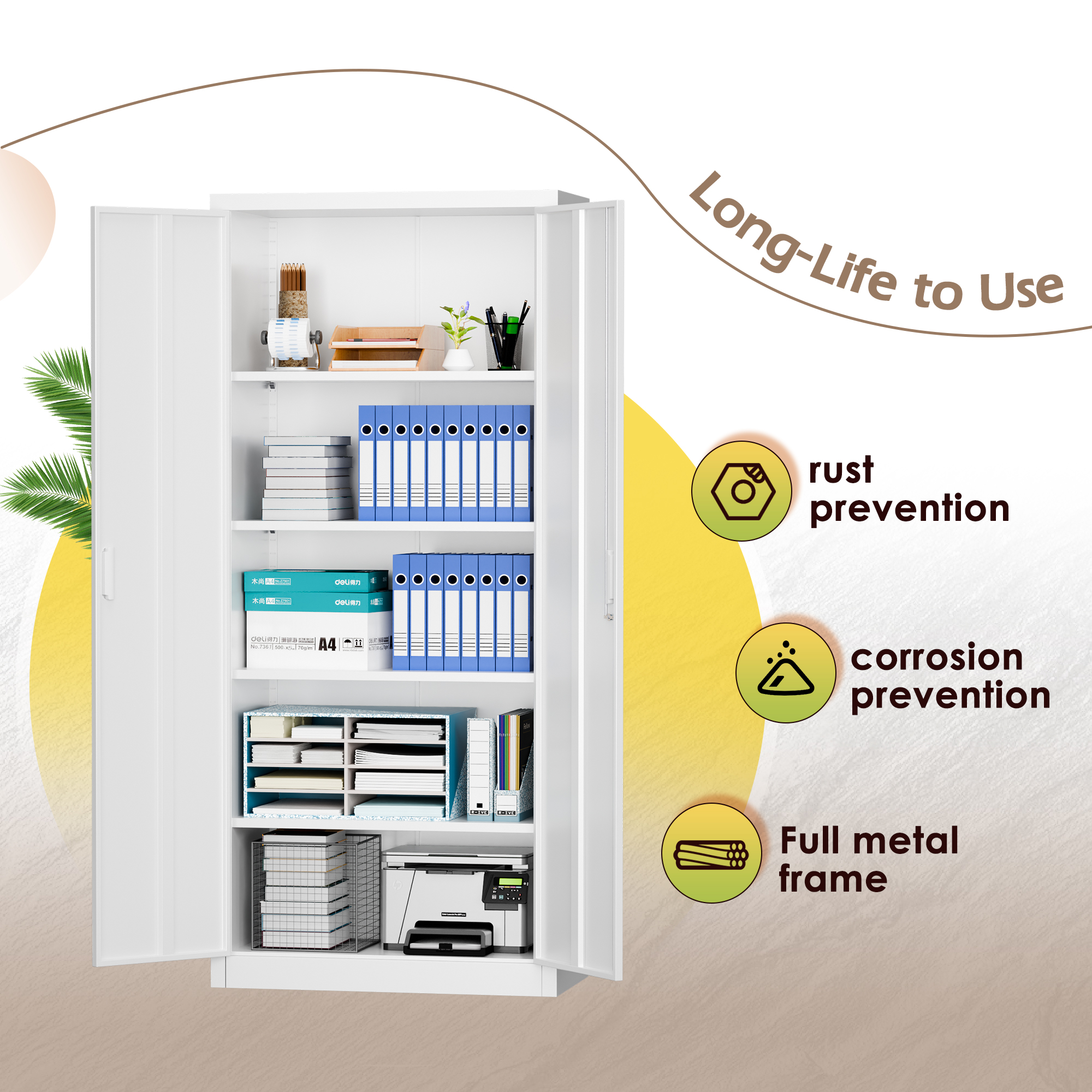 Metal Storage Cabinet With Adjustable Shelves