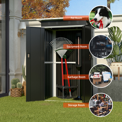 Garden Storage Shed With Double-Sliding-Door