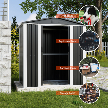 Double-Sliding-Door Shed Storage Outdoor