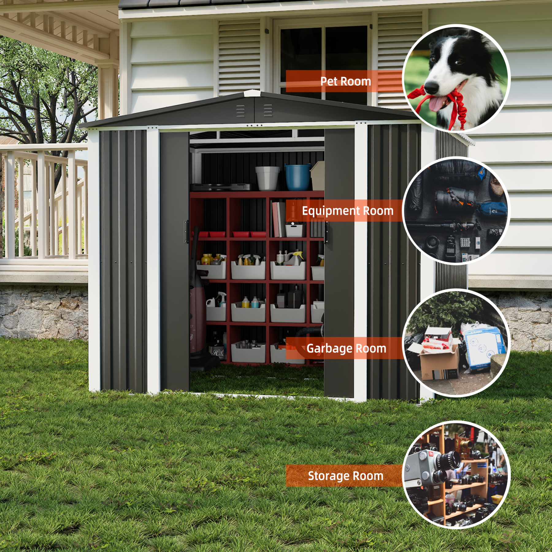 Wholesale Metal Shed Door Outside Garden Storage Shed Storage Outdoor House