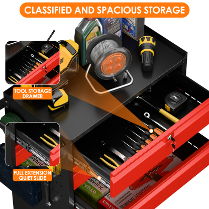 5-Drawer Rolling Tool Cart Metal Workshop Cabinet Iron Tool Cabinet