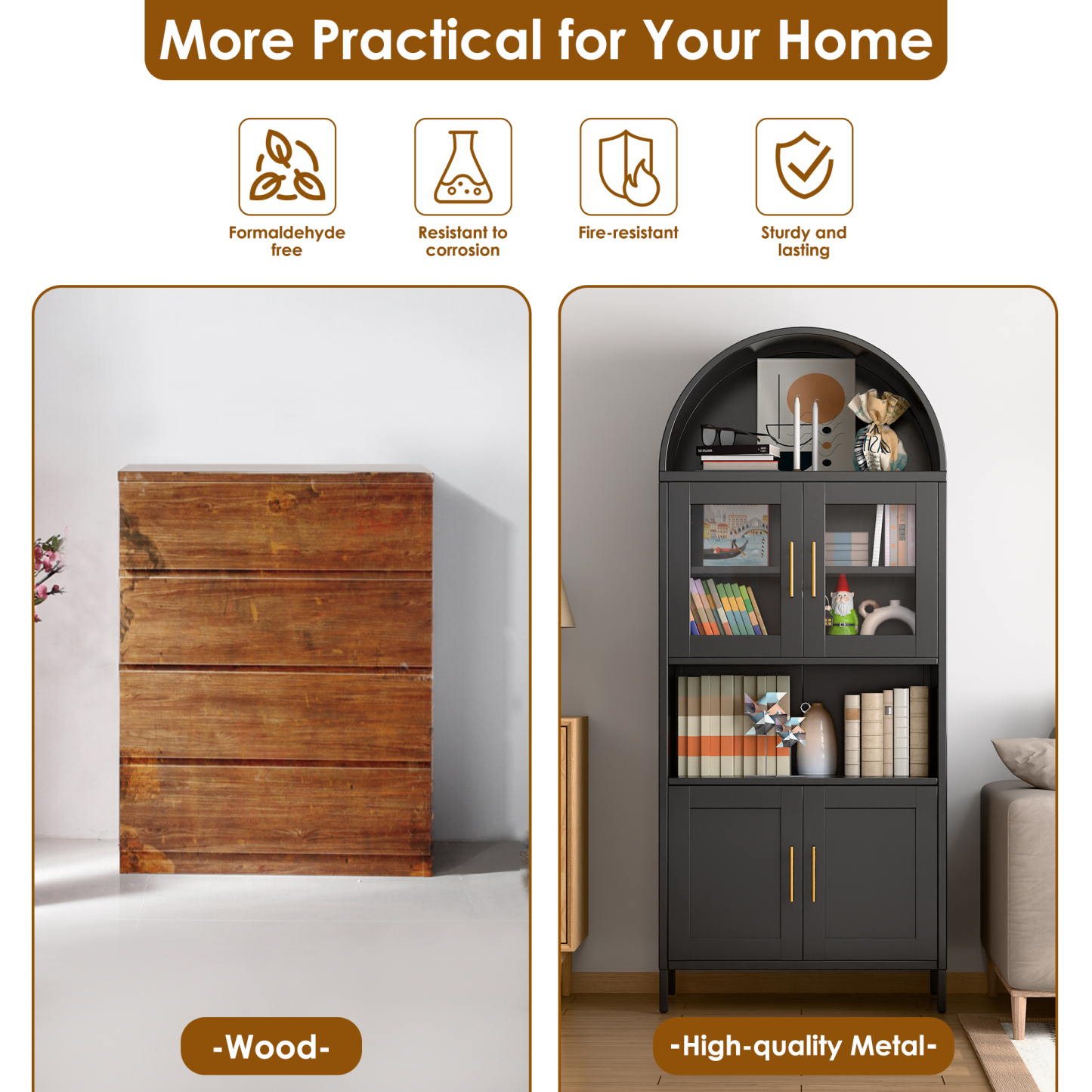  Arched Cabinet Arched Bookcase Storage Cabinet