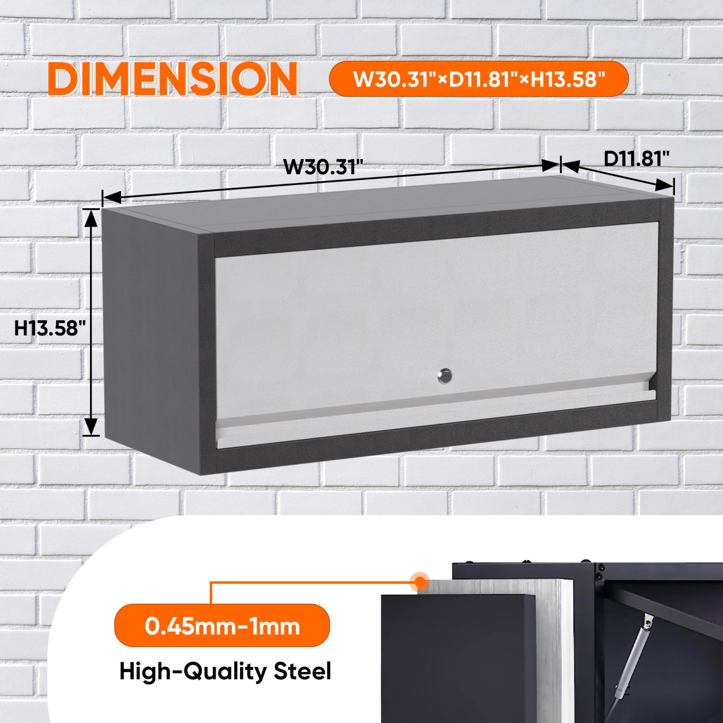 Hydraulic Rod Storage Cabinet Metal Wall Mounted Steel Cabinet