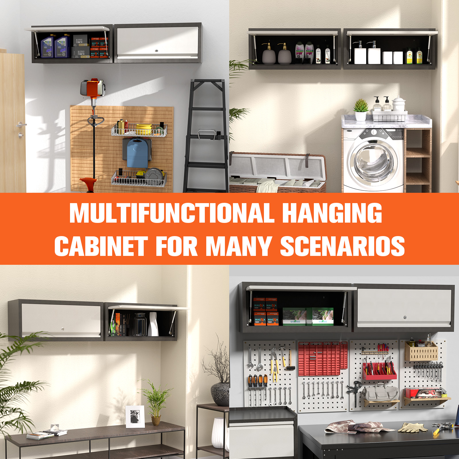 Hydraulic Rod Storage Cabinet Metal Wall Mounted Steel Cabinet