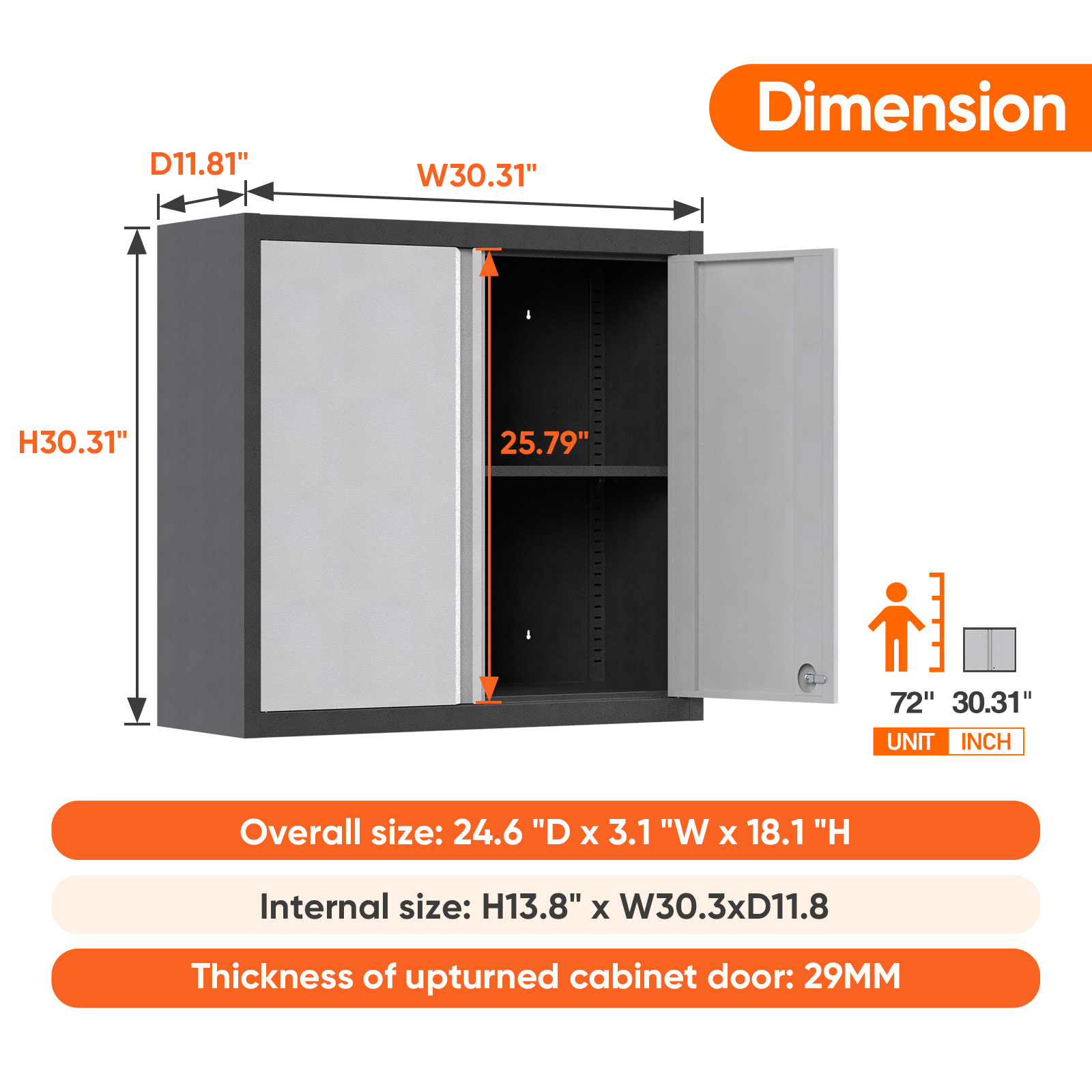 Wall Cabinet Tool Box Cabinet Metal Wall Mounted Storage Cabinet