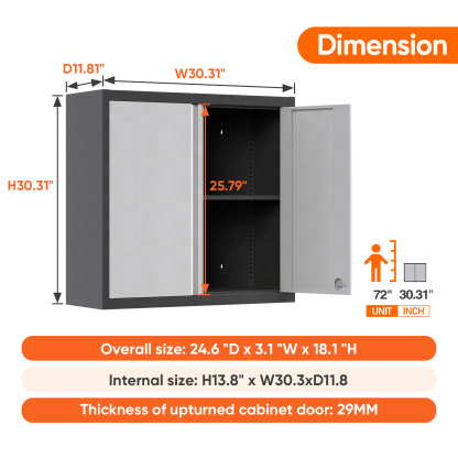 Wall Cabinet Tool Box Cabinet Metal Wall Mounted Storage Cabinet