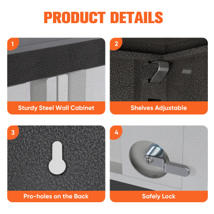 Wall Cabinet Tool Box Cabinet Metal Wall Mounted Storage Cabinet