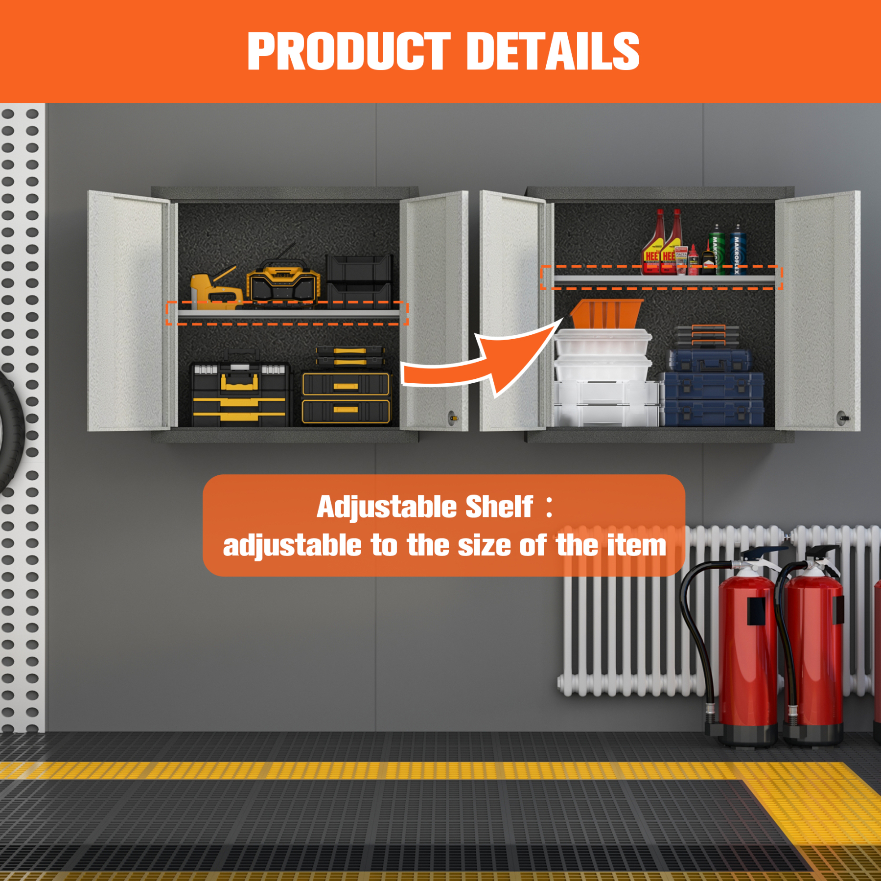 Wall Cabinet Tool Box Cabinet Metal Wall Mounted Storage Cabinet