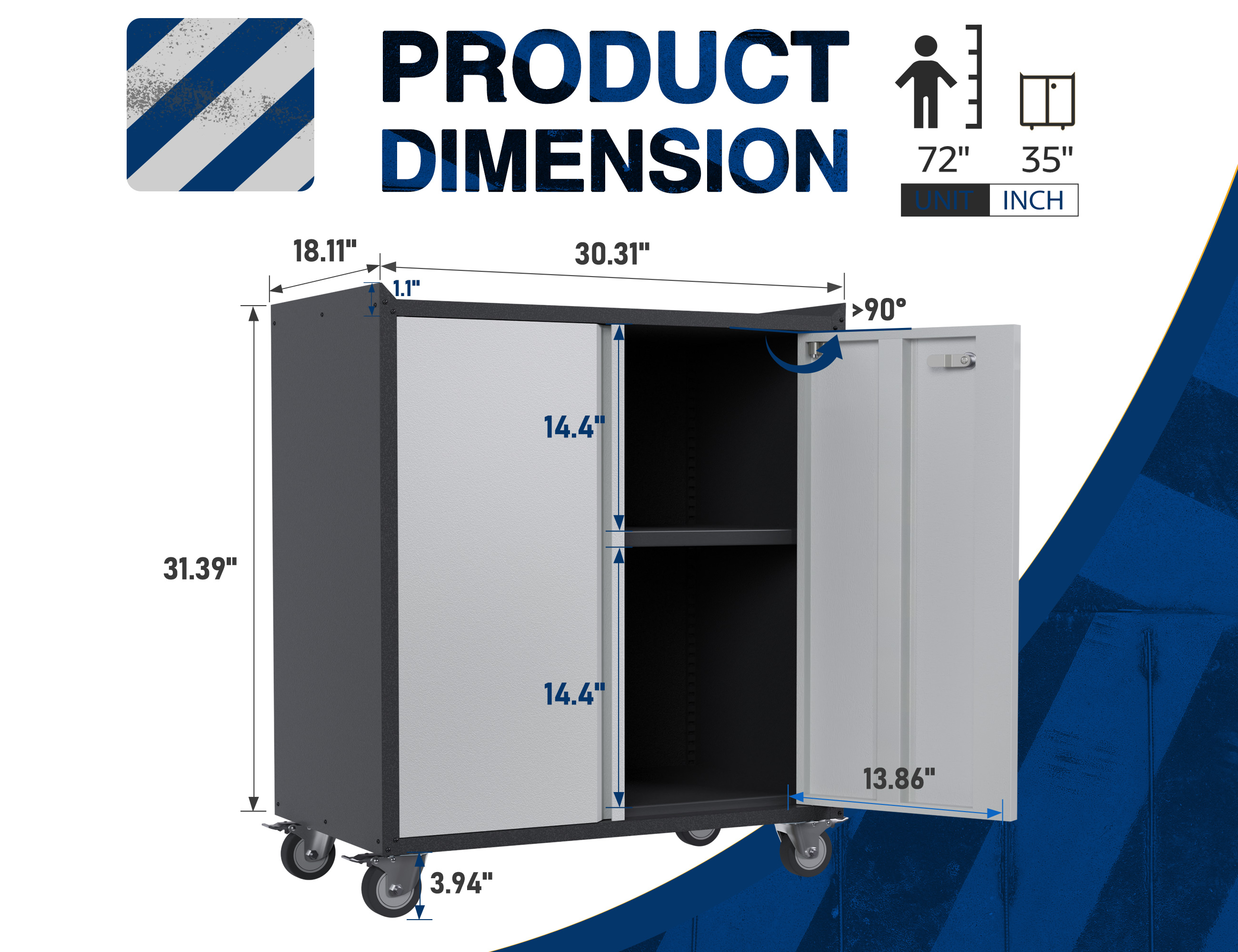 Garage Storage Cabinet with Wheels