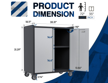 Garage Storage Cabinet with Wheels