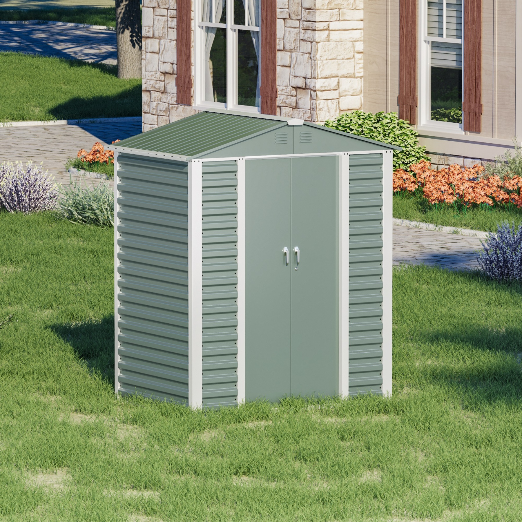 Outdoor Storage Shed Metal Garden Shed with Frame