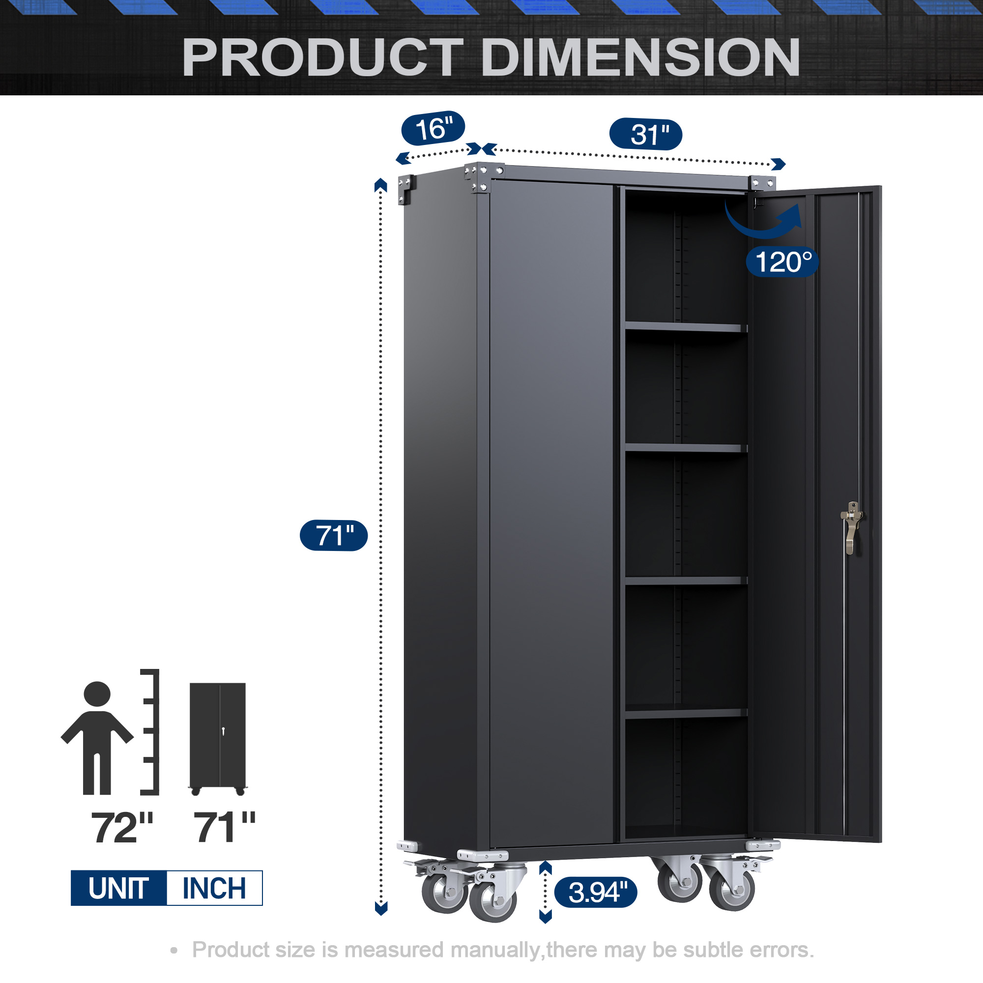Rolling Garage Tool Cabinet Storage Metal Storage Cabinet 